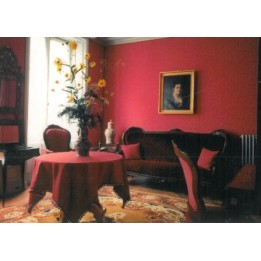 carte postale de la Maison - le salon rouge - 2