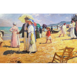 Carte Postale "La Plage de Cabourg, 1903" par François-Xavier Prinet