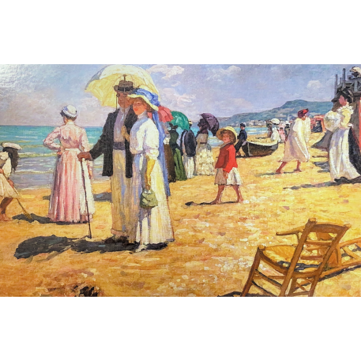 Carte Postale "La Plage de Cabourg, 1903" par François-Xavier Prinet