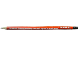 Crayon à papier rouge citation "À l'ombre des jeunes filles en fleurs"