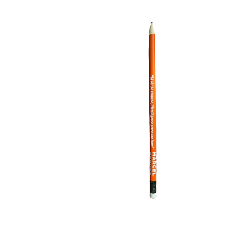 Crayon à papier orange citation : "Le souvenir d'une certaine image n'est que le regret d'un certain instant"