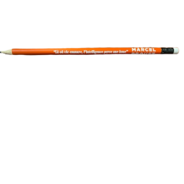 Crayon à papier orange citation : "Le souvenir d'une certaine image n'est que le regret d'un certain instant"