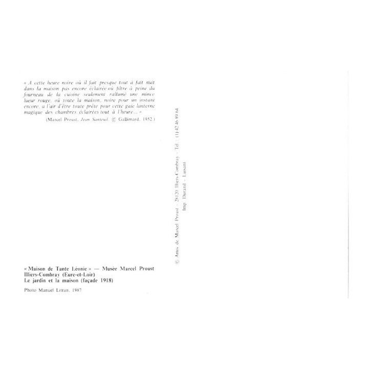 carte postale de la Maison - le jardin (nuit)
